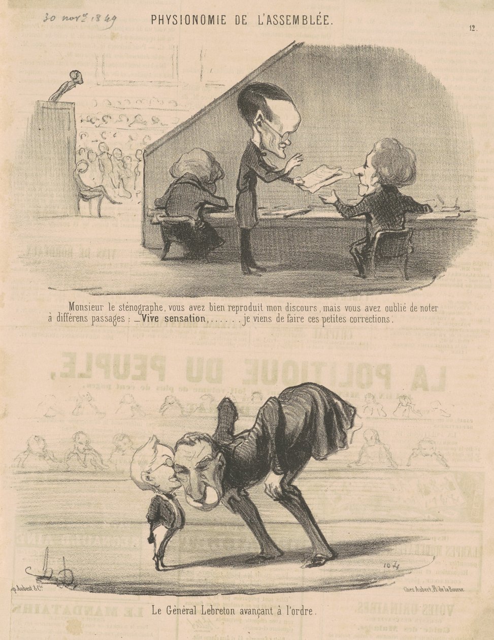 Gyorsíró úr... alkotó: Honoré Daumier