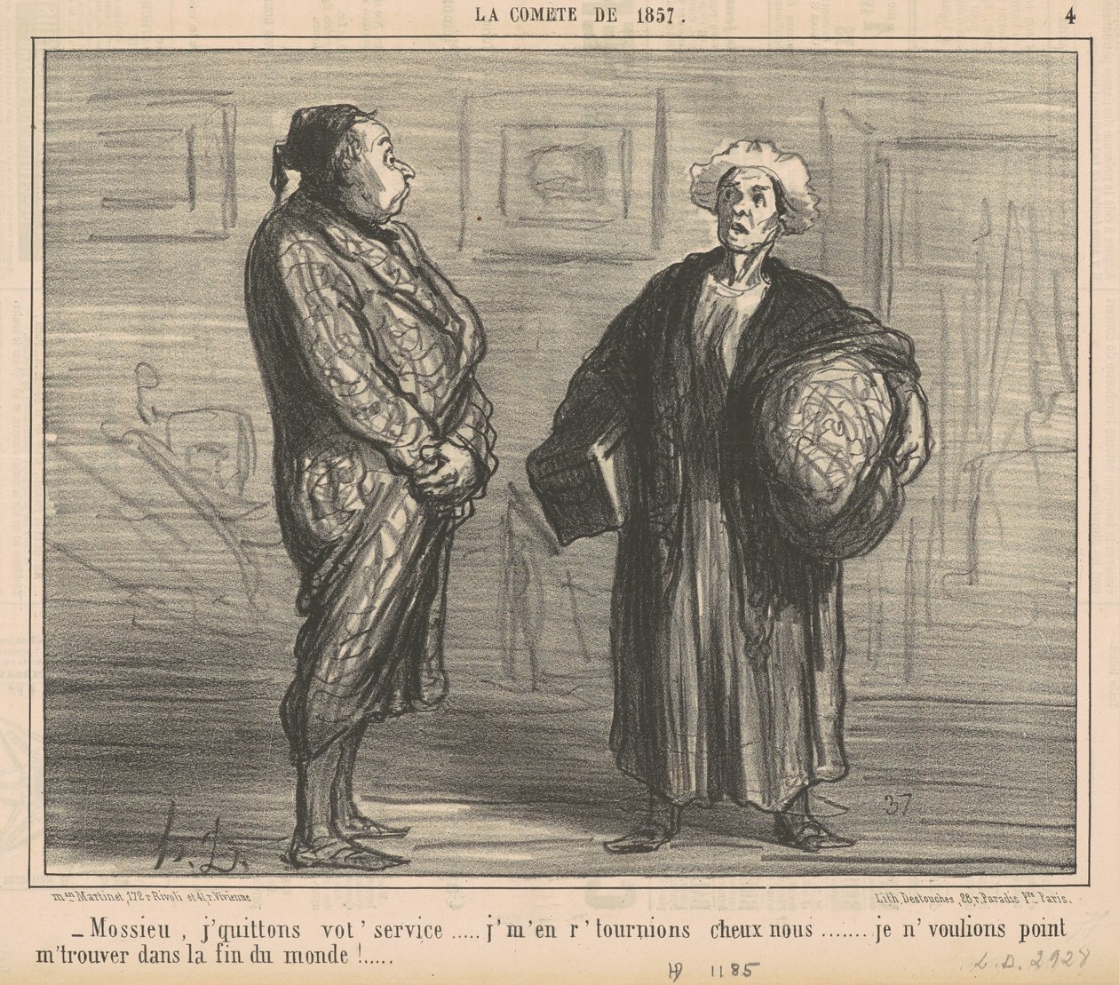 Mossieu, elhagyom a szolgálatodat... alkotó: Honoré Daumier