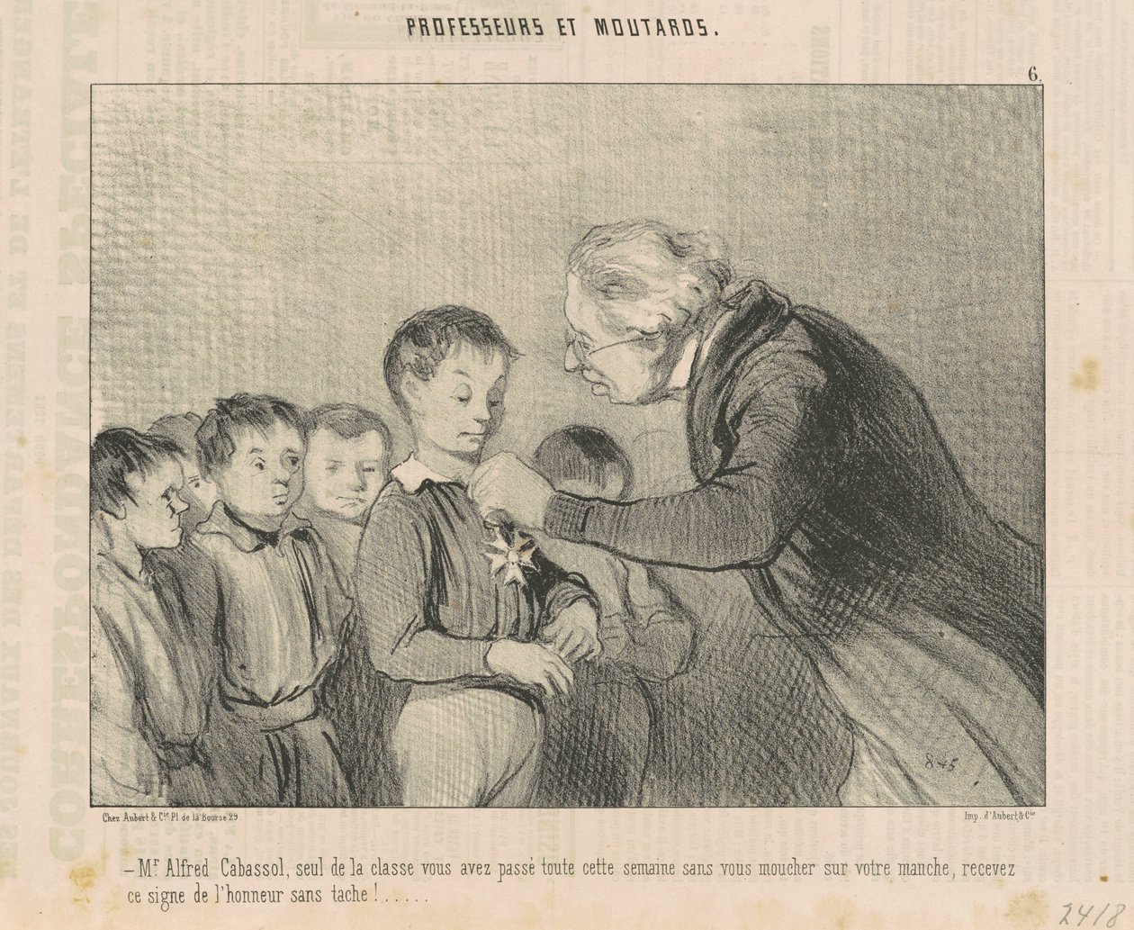 Mr. Alfred Cabassol ... megkapja ezt a megtisztelő jelet ... alkotó: Honoré Daumier