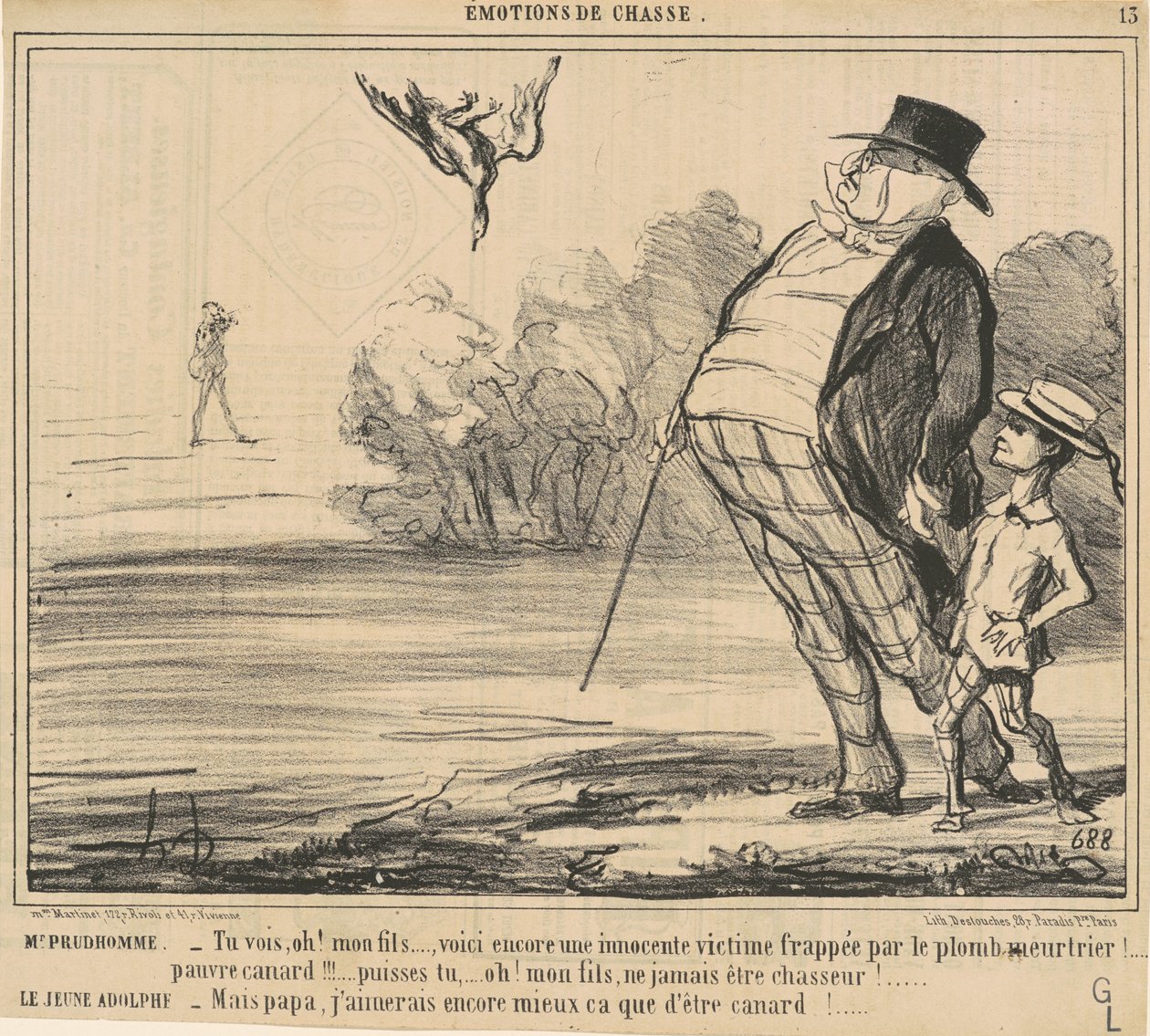 Prudhomme úr. Látod, Oh! A fiam ... alkotó: Honoré Daumier
