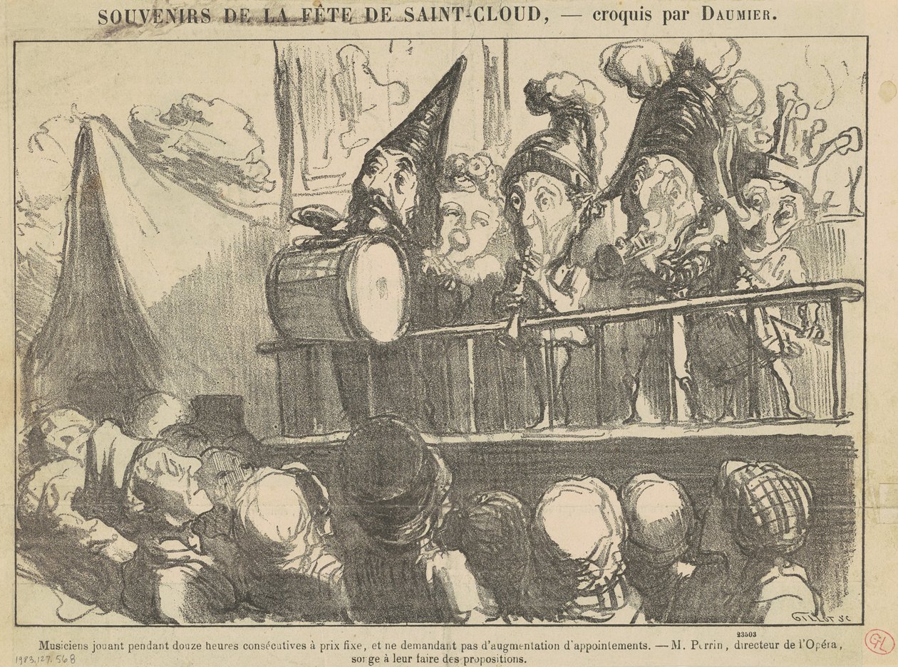 Tizenkét órán át zenélő zenészek... alkotó: Honoré Daumier