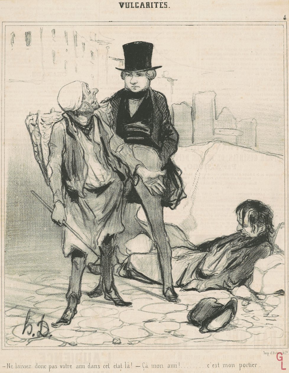 Ne hagyd a barátodat ebben az állapotban! alkotó: Honoré Daumier