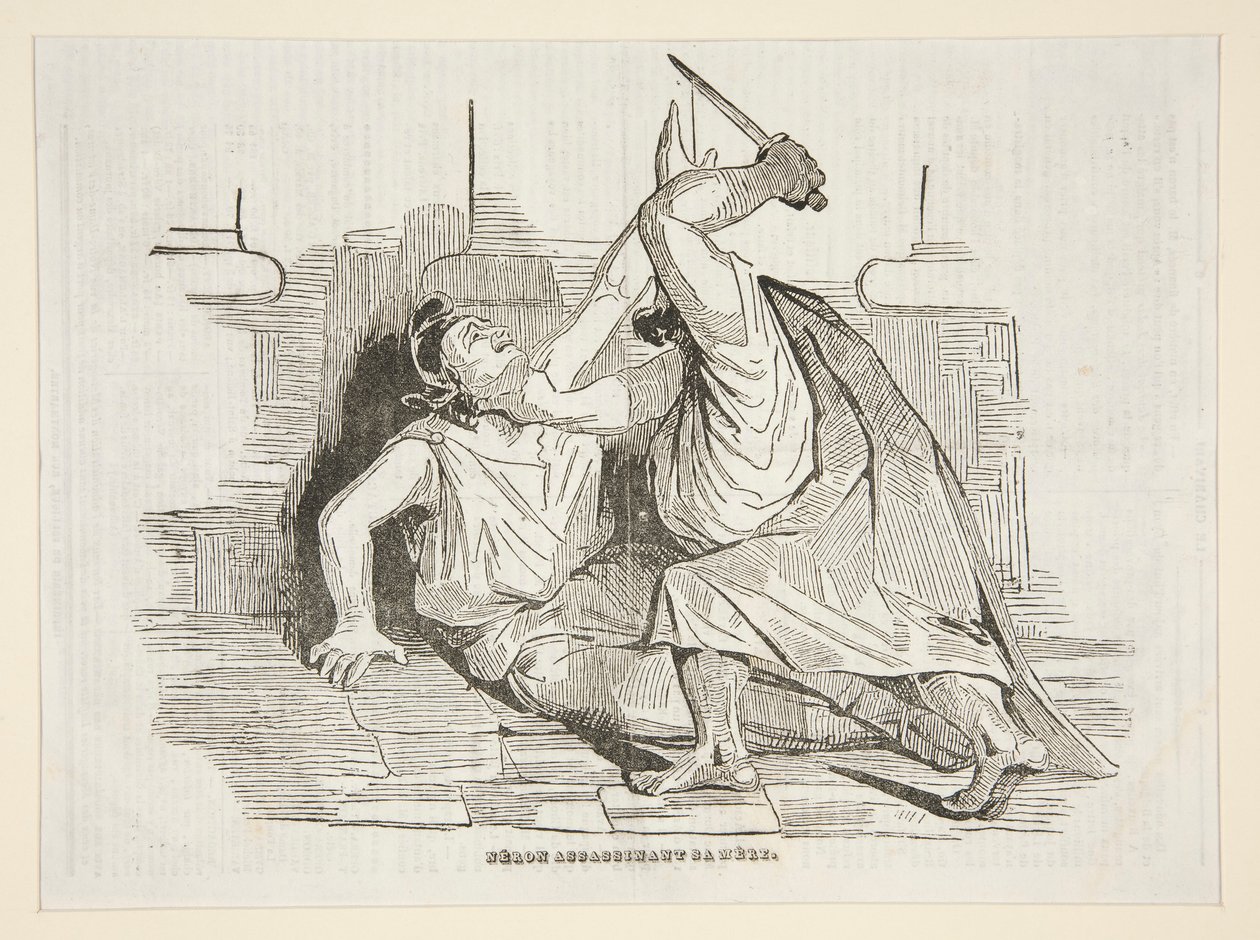 Nero meggyilkolta az anyját, Charivariból 1834. április 9-én alkotó: Honoré Daumier