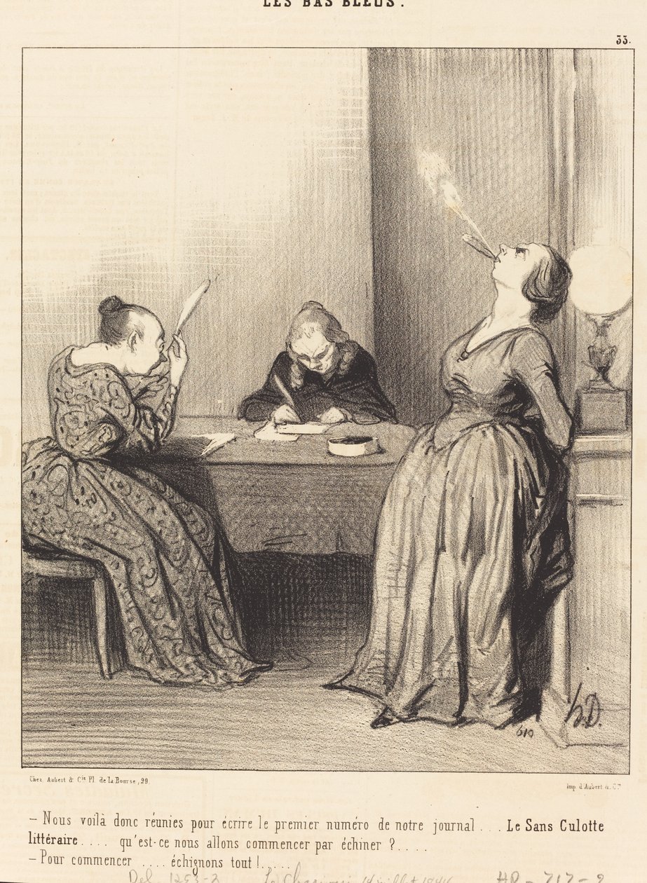 Itt vagyunk... újra összejöttünk, hogy megírjuk az első számot... alkotó: Honoré Daumier