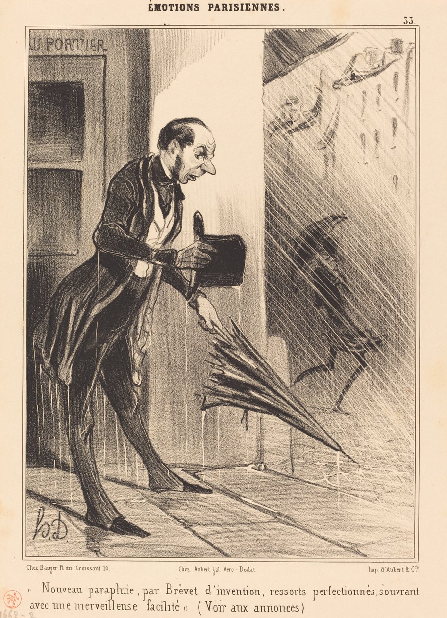 Új esernyő, szabadalommal... alkotó: Honoré Daumier