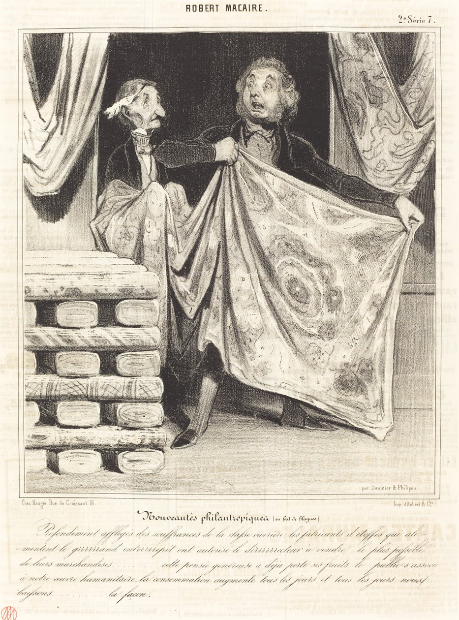 Jótékonysági hírek... alkotó: Honoré Daumier