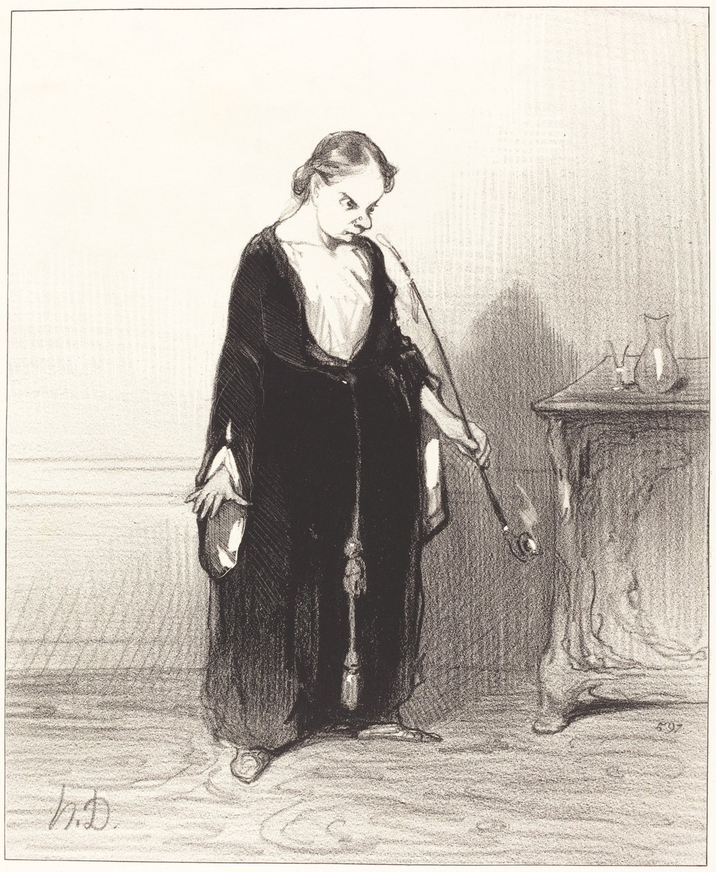 Ó, élvezem az ópiumot, amelyet elragadsz tőlem! alkotó: Honoré Daumier