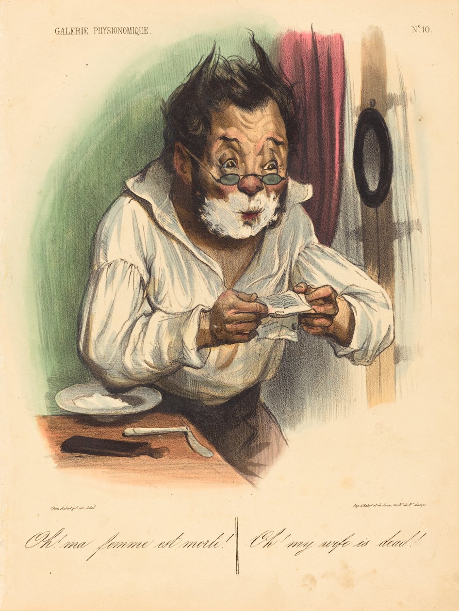 Ó! A feleségem meghalt! alkotó: Honoré Daumier