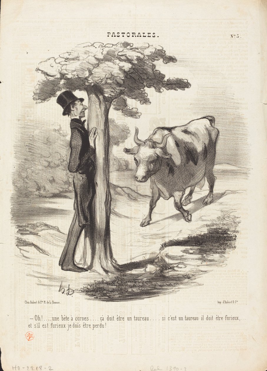 Ó!... egy szarvas vadállat... alkotó: Honoré Daumier