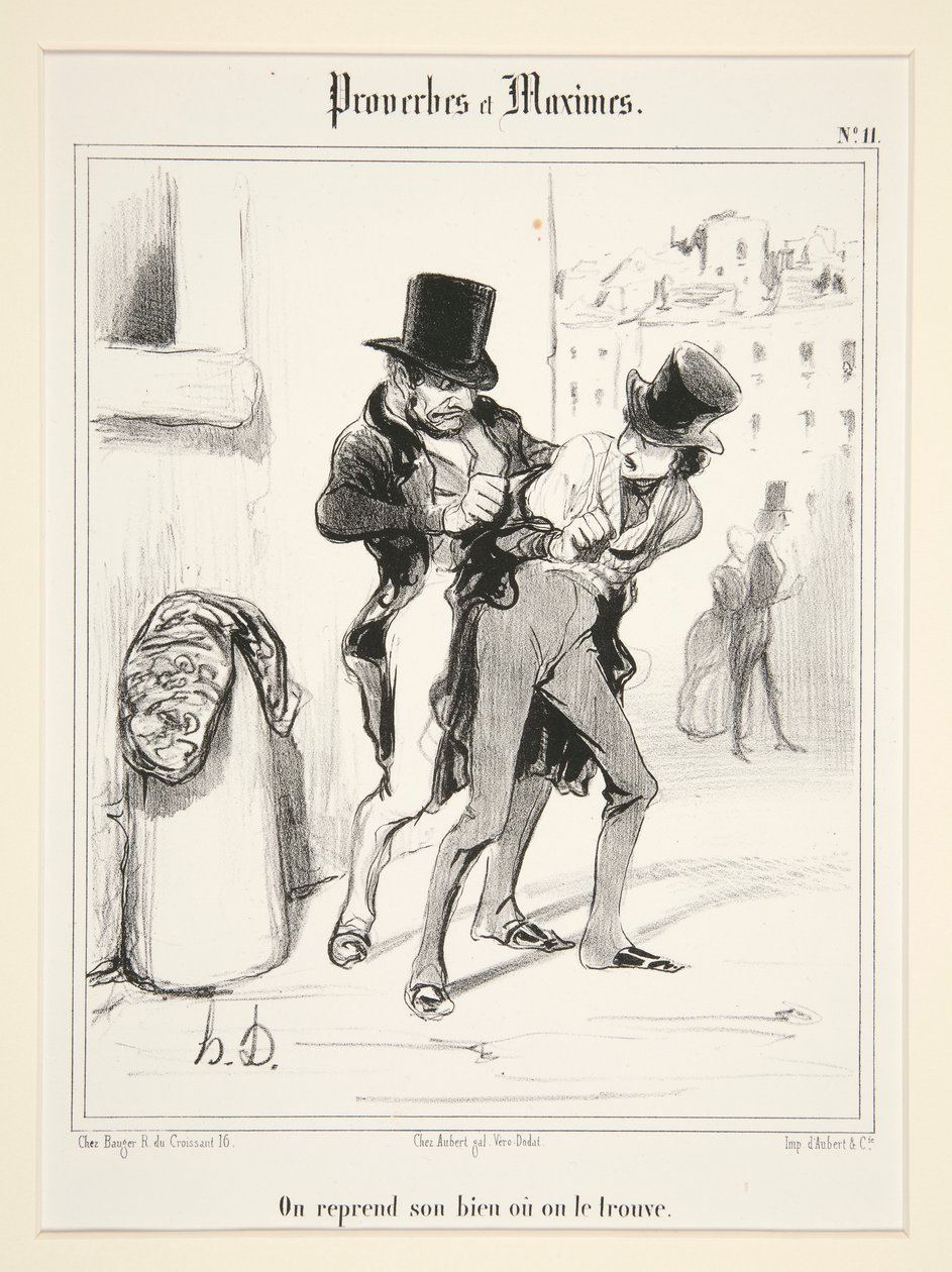 Visszavesszük ingatlanunkat, vagy megtaláljuk, Proverbes et Maximes 11. táblája alkotó: Honoré Daumier