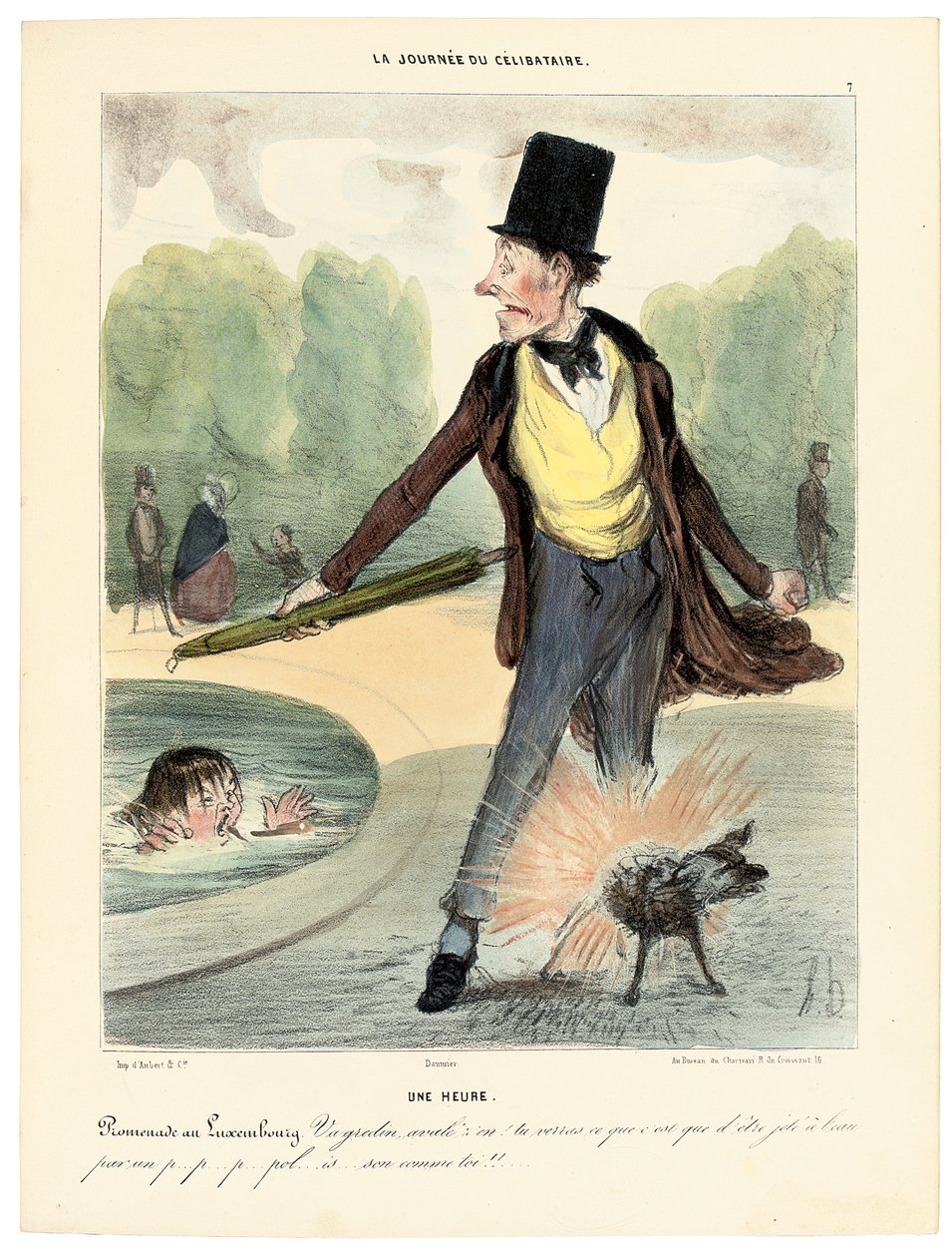 Egy óra: Séta a Luxembourg-kertben, 1839 alkotó: Honoré Daumier