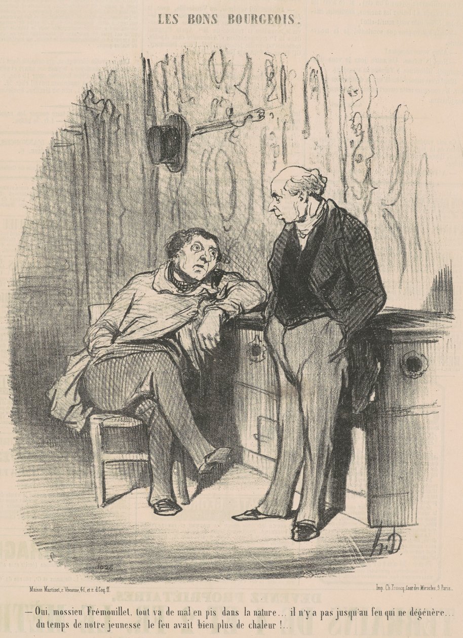 Igen, Mossieu Fremoillet, minden rosszról rosszabbra fordul... alkotó: Honoré Daumier