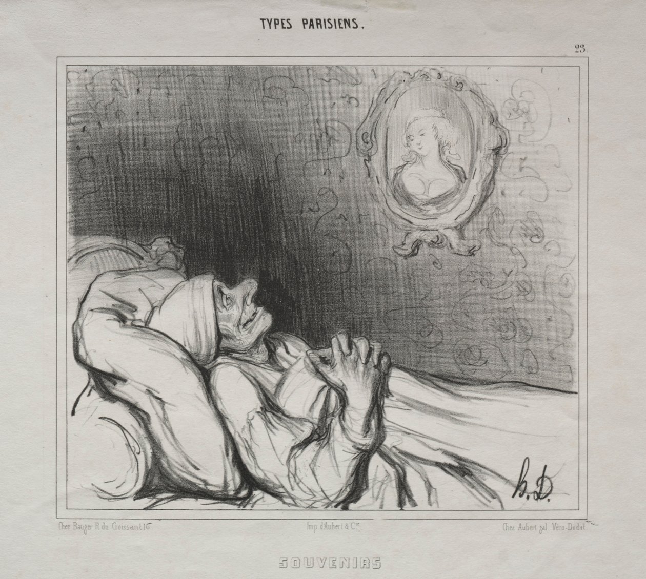 Párizsi típusok: Emlékek, 1840. május 10. alkotó: Honoré Daumier