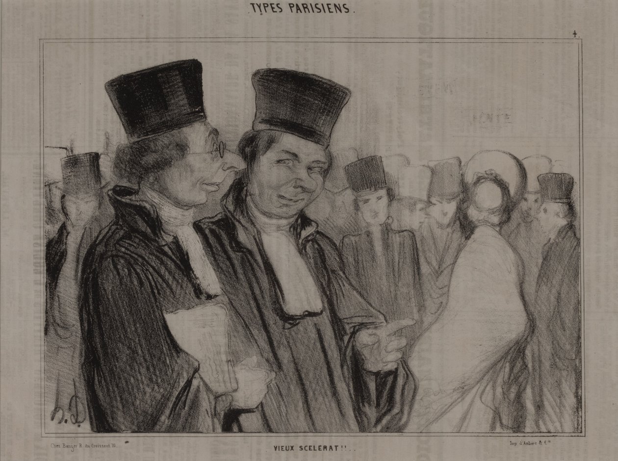 Párizsi típusok, sz. 4: Öreg gazember! alkotó: Honoré Daumier