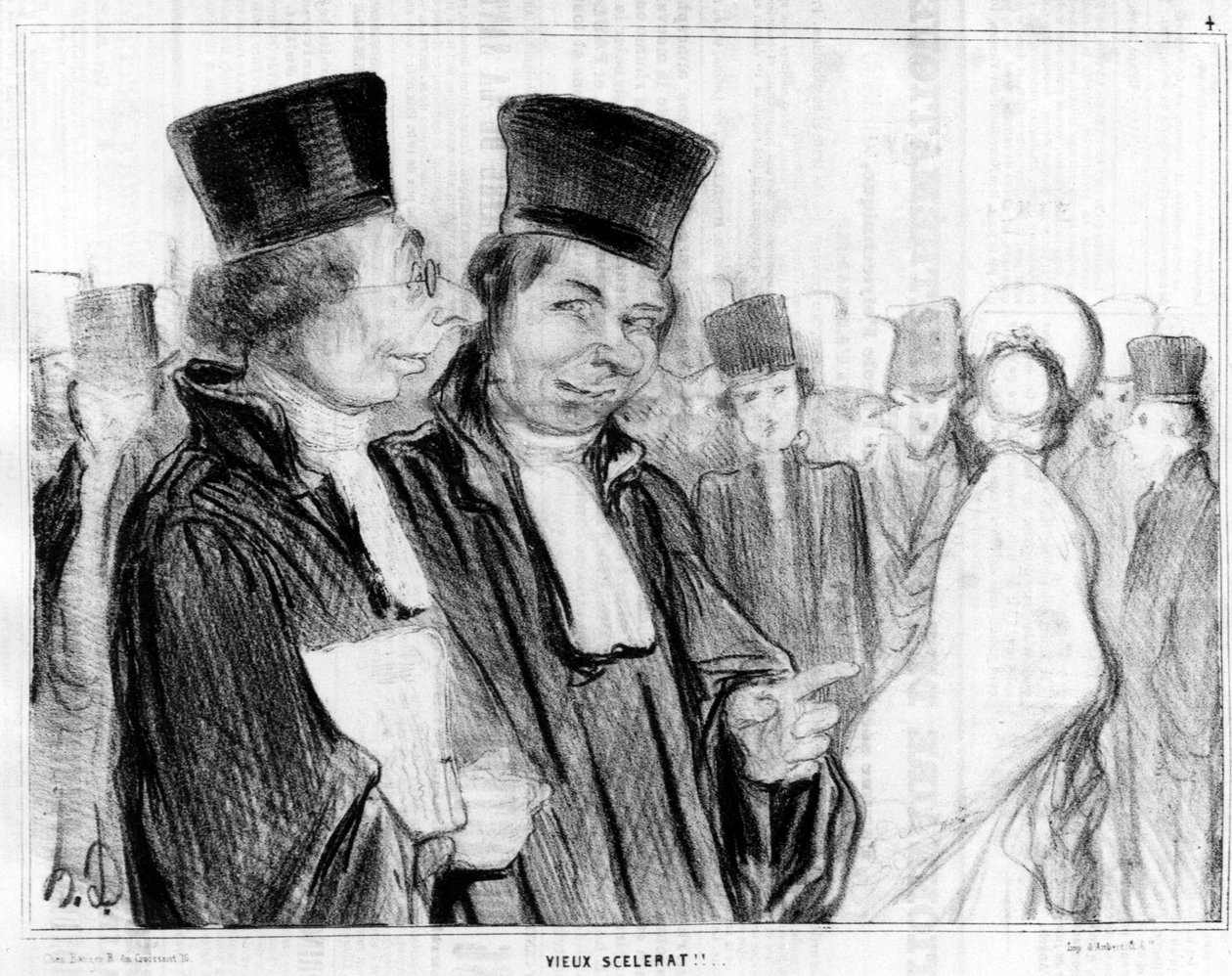 Párizsi típus, régi scelerat!!, Honore Daumier (1808-1879) karikatúrája. „Charivari””. alkotó: Honoré Daumier