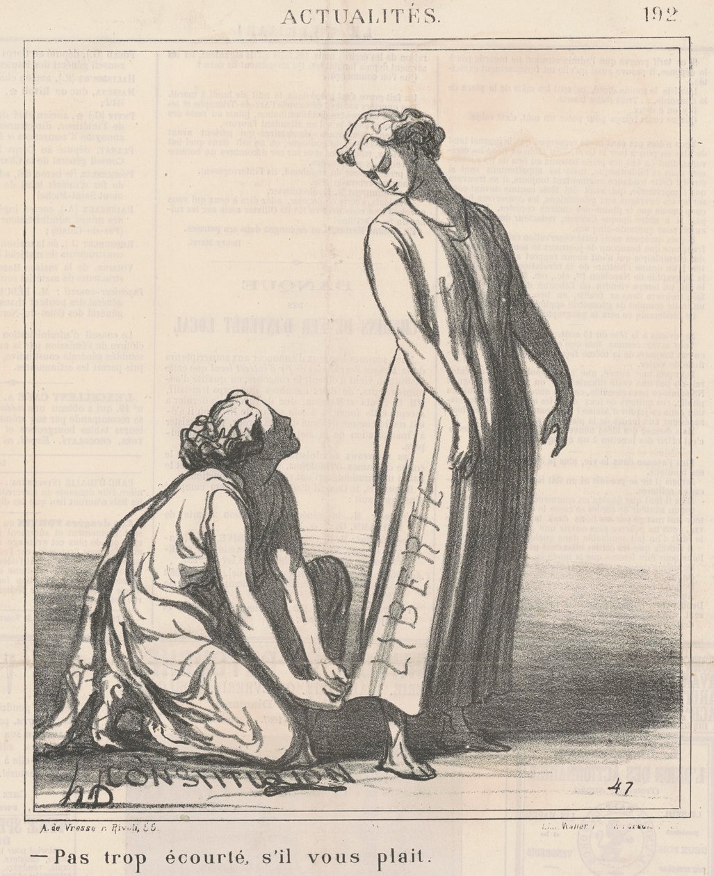 Ne túl rövid, kérem. alkotó: Honoré Daumier