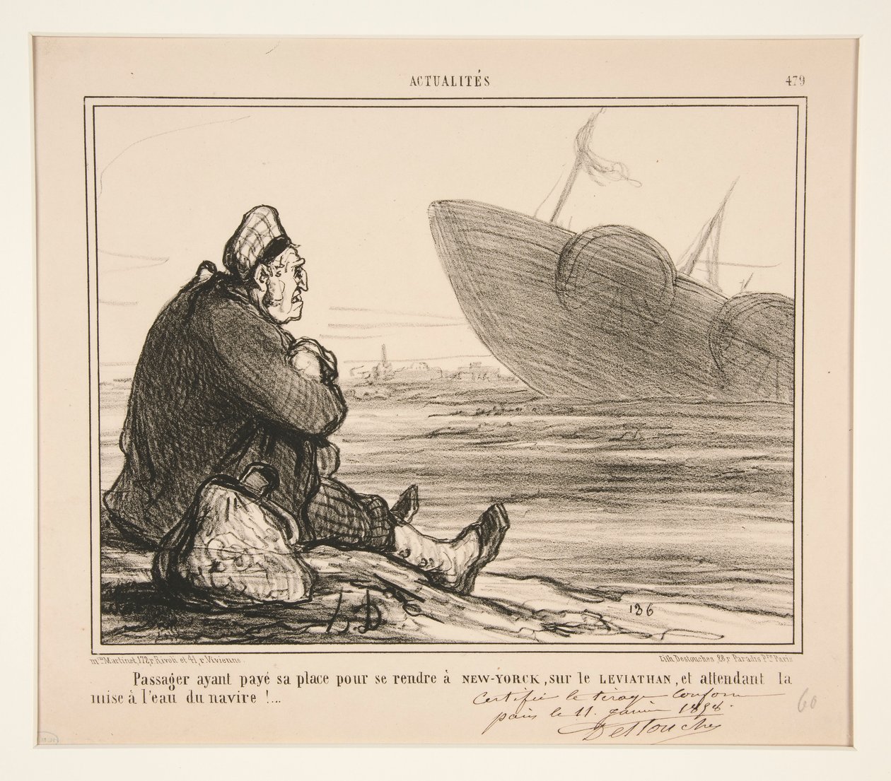 Fizetett utas? az ő helye? New York, a alkotó: Honoré Daumier
