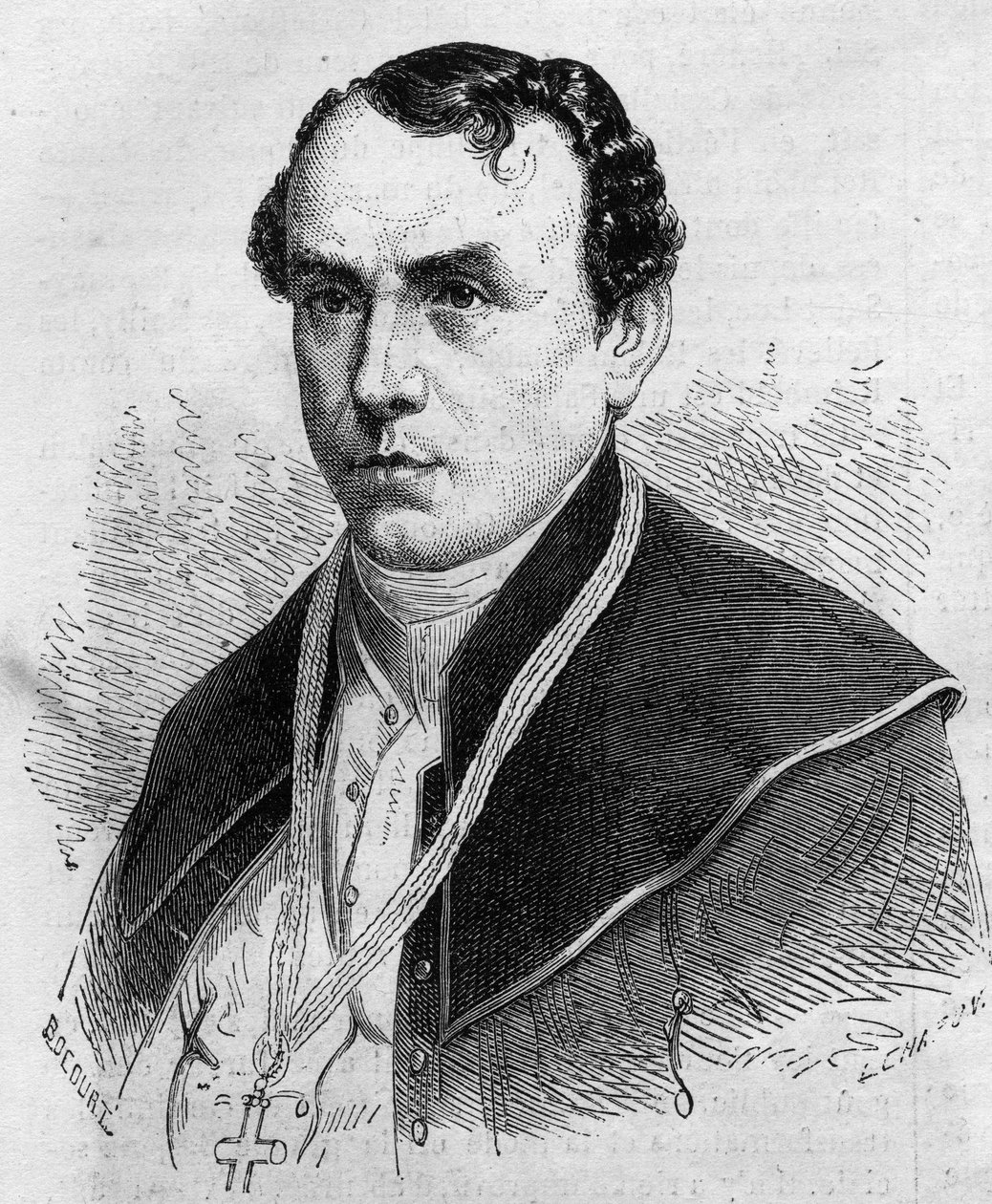 Felinski Zsigmond (1822-1895), varsói érsek (Lengyelország) portréja. Metszet a "Le Monde Illustre" 314. sz.-ban, 1863. április 18-án. alkotó: Honoré Daumier