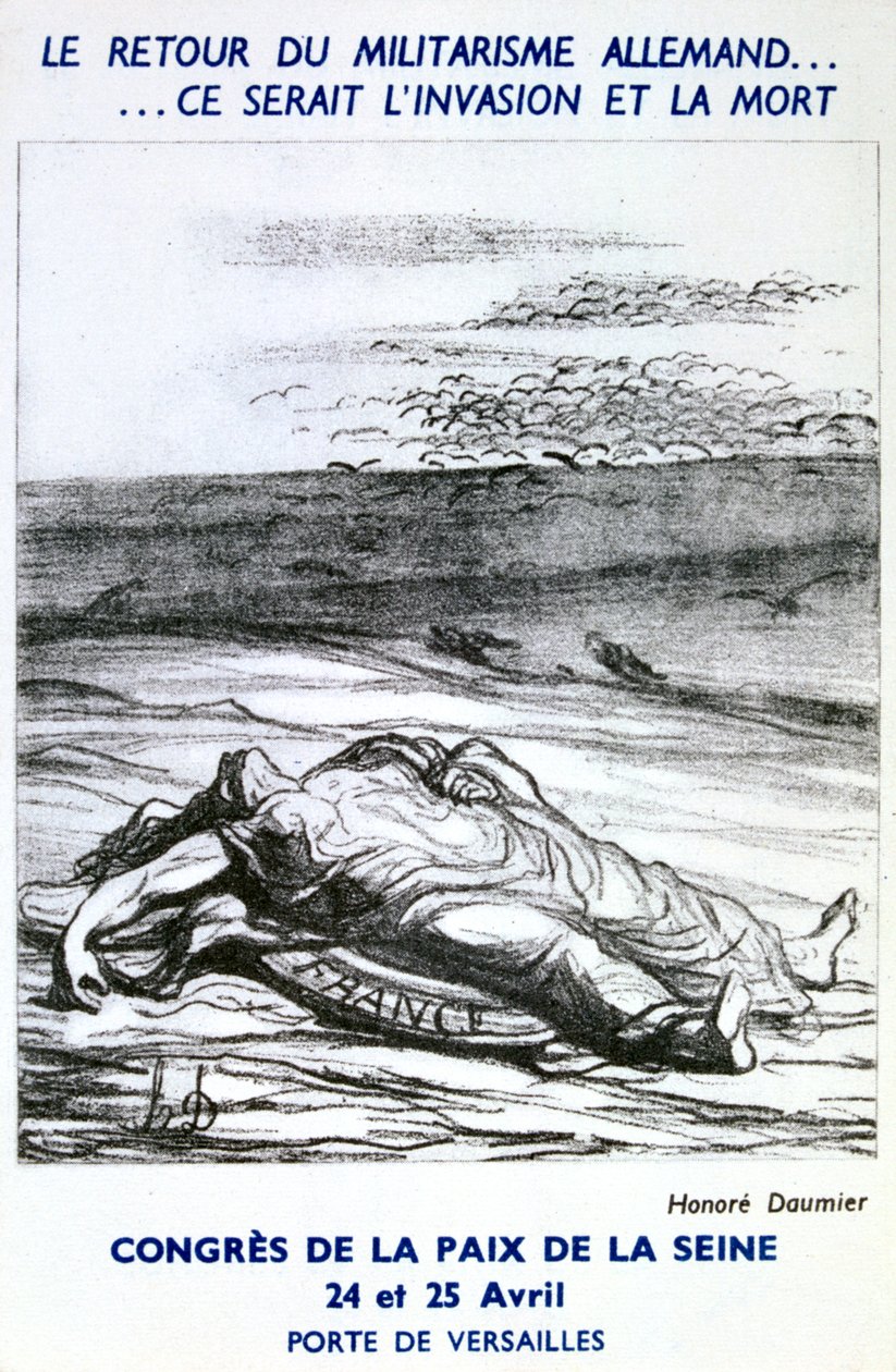 Képeslap, amely a Szajna-parti Békekongresszust hirdeti, Párizs alkotó: Honoré Daumier