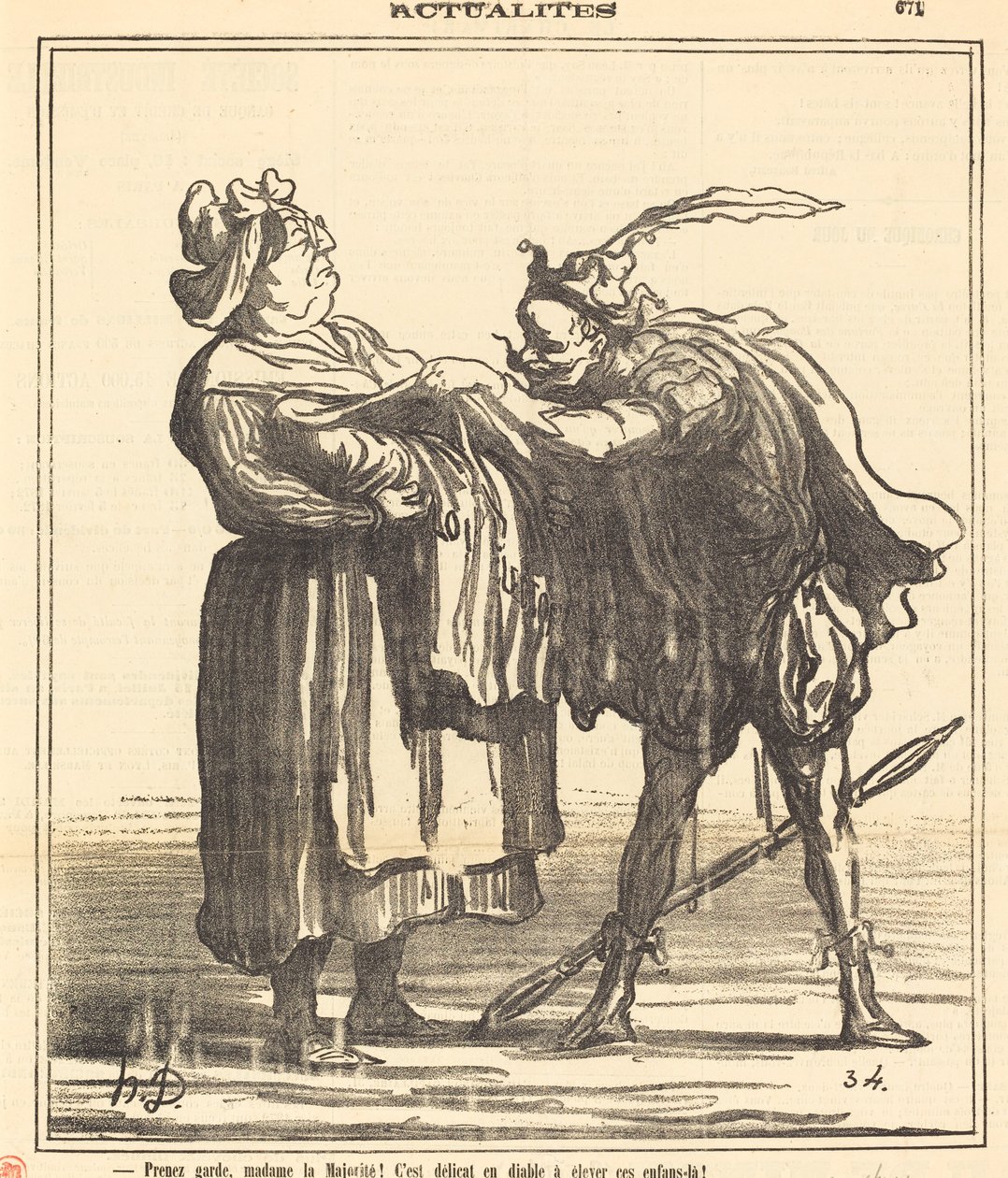 Vigyázzon, többségi asszony! alkotó: Honoré Daumier
