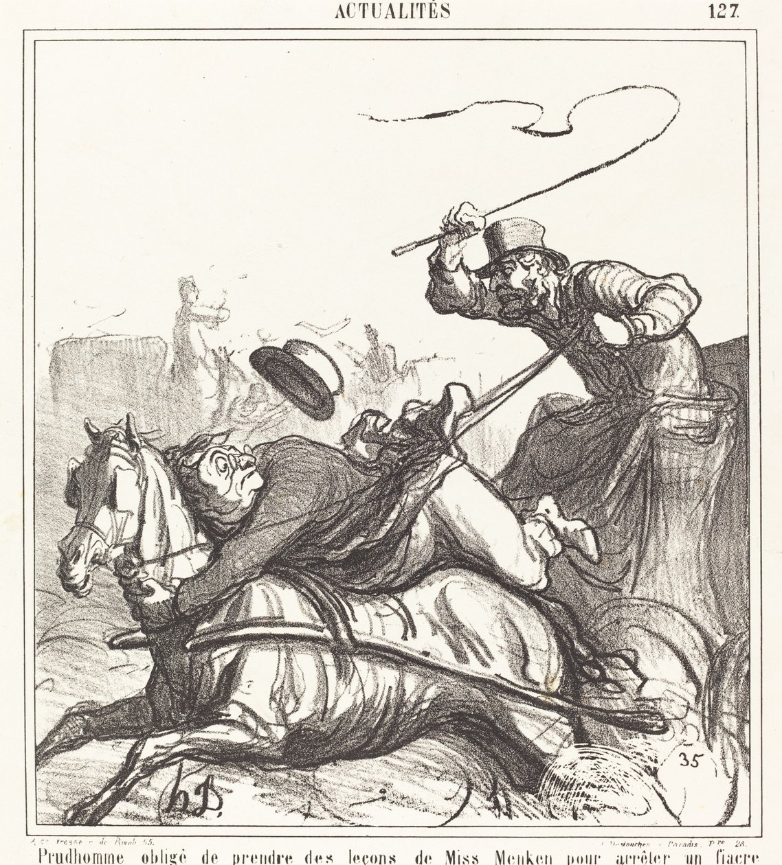 Prudhomme kénytelen leckéket venni... alkotó: Honoré Daumier