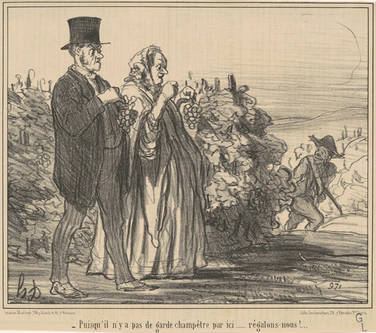 Mivel nincs vidéki őrség... alkotó: Honoré Daumier