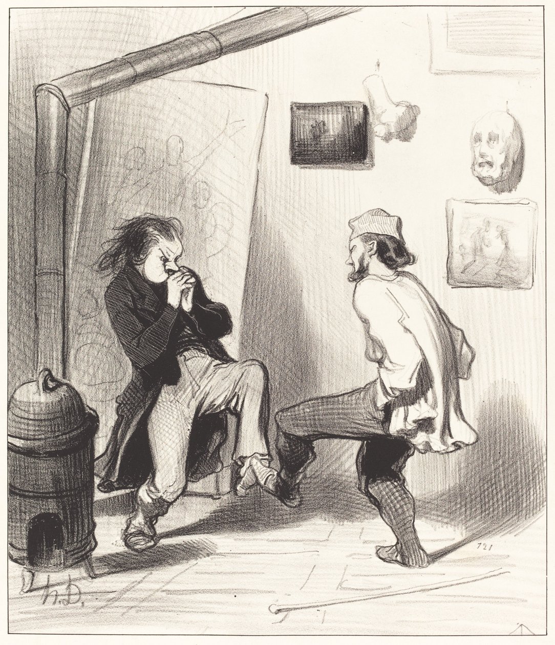 Amikor elégettük az utolsó festőállványát! alkotó: Honoré Daumier