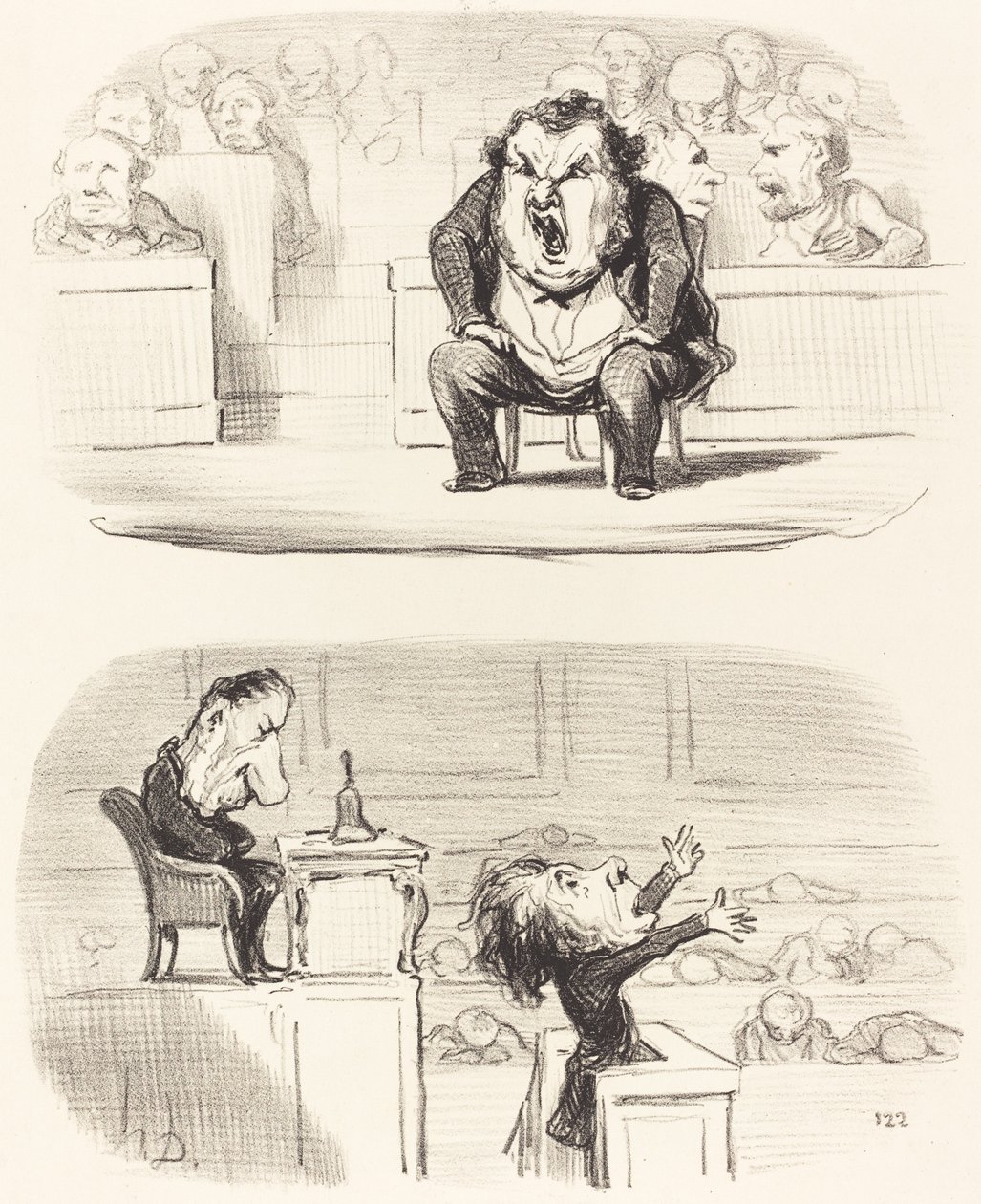 Amikor egy unalmas beszélő veszi fel a szónoki emelvényt alkotó: Honoré Daumier