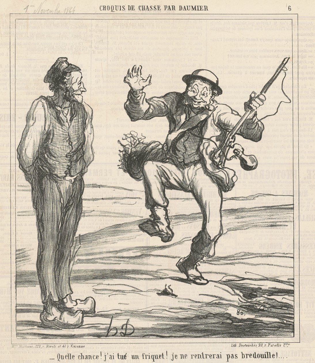 Milyen szerencse! Megöltem egy korcsot! alkotó: Honoré Daumier