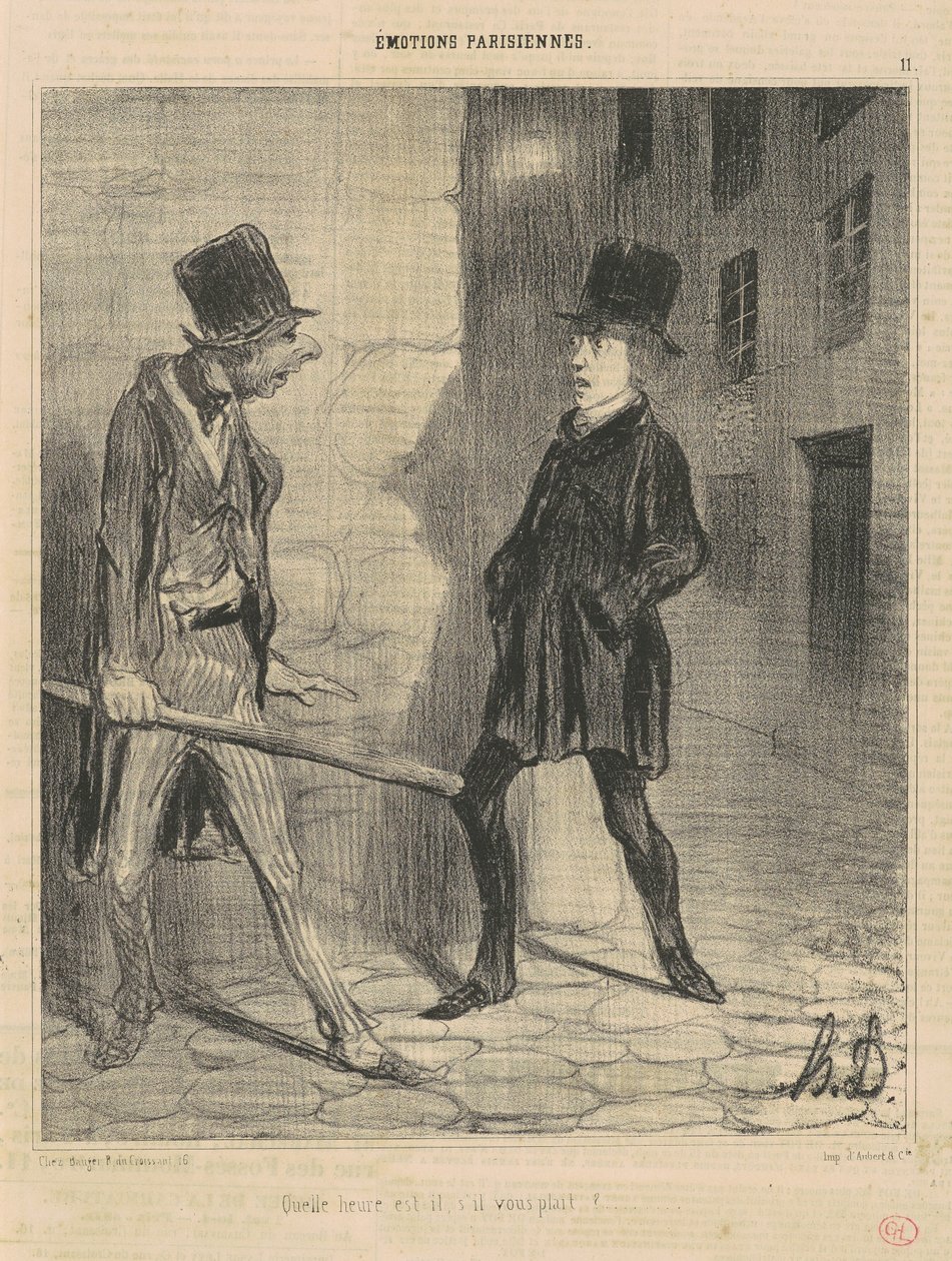 Hány óra van kérem... alkotó: Honoré Daumier