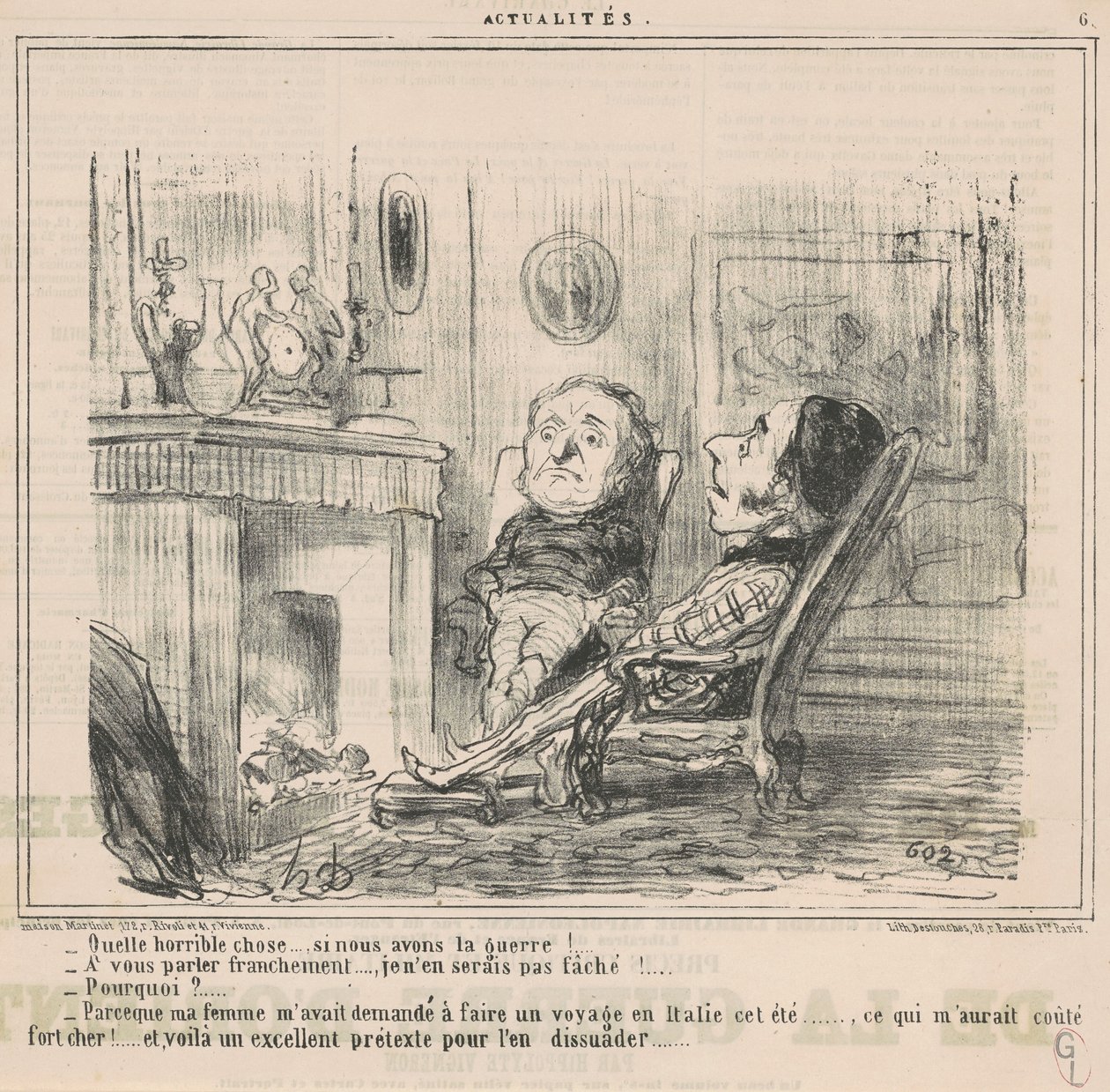 Milyen szörnyű dolog... ha háború van! ... alkotó: Honoré Daumier