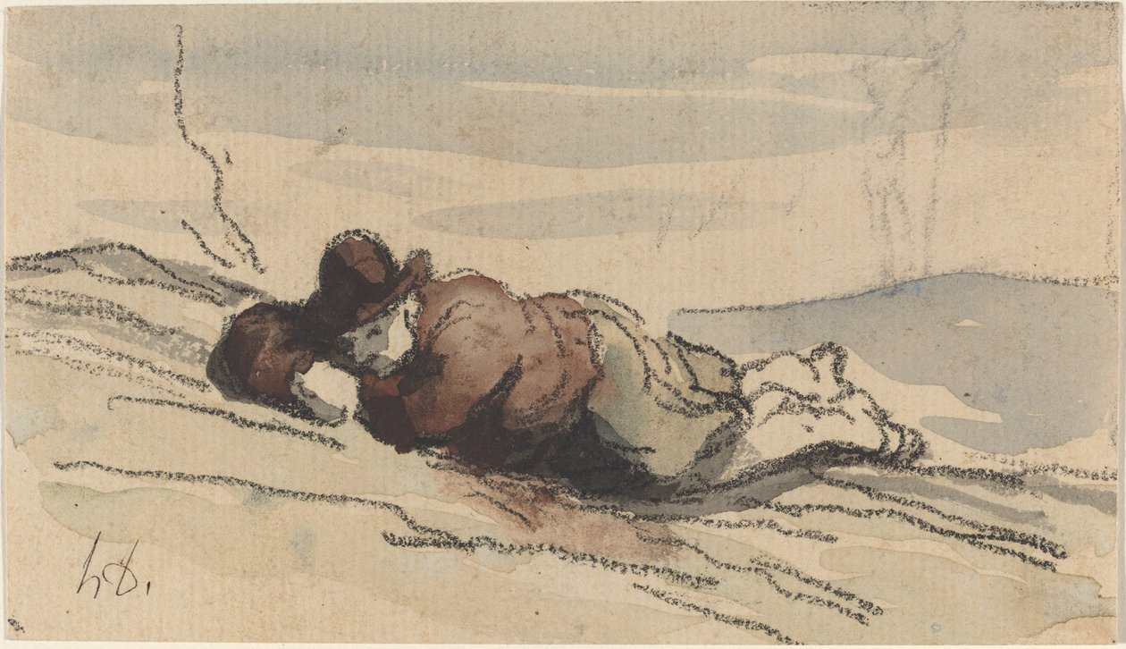 Pihenj a vidéken (Sancho Panza) alkotó: Honoré Daumier
