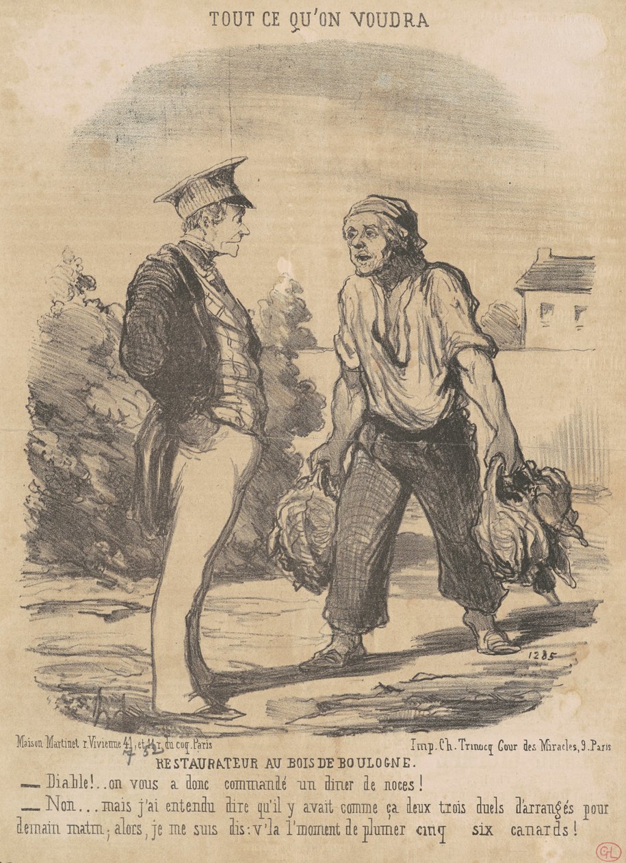 Étterem a Bois de Boulogne-ban alkotó: Honoré Daumier