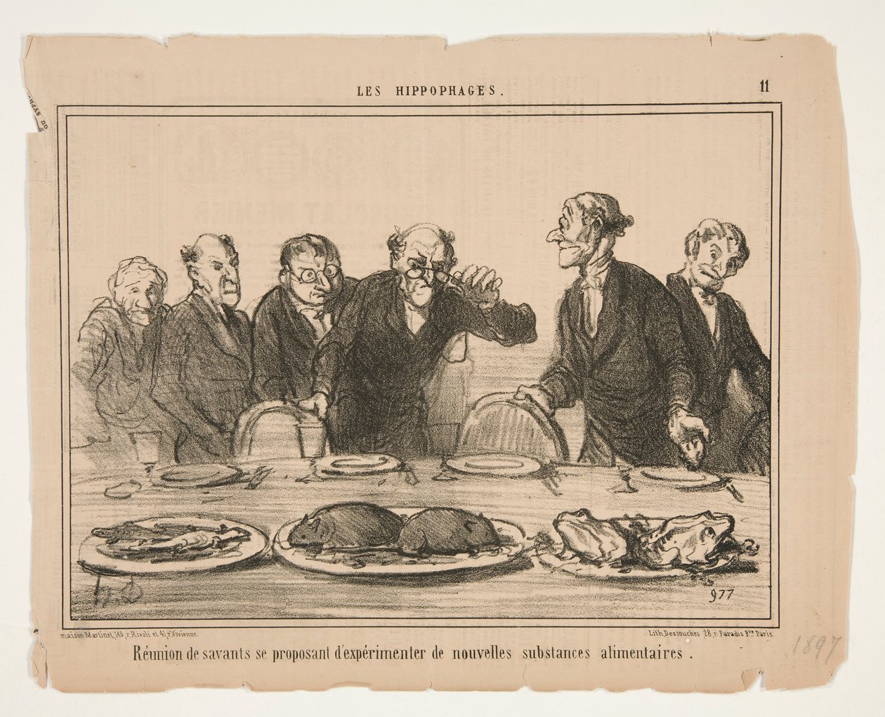 A javaslatot tevő tudósok találkozója alkotó: Honoré Daumier
