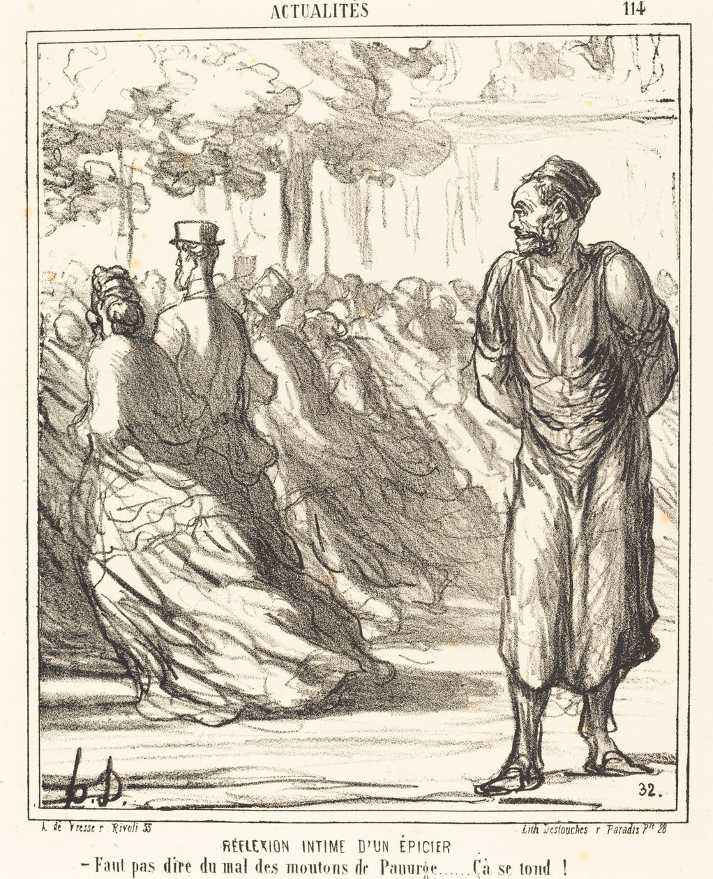 Egy élelmiszerbolt intim tükörképe alkotó: Honoré Daumier