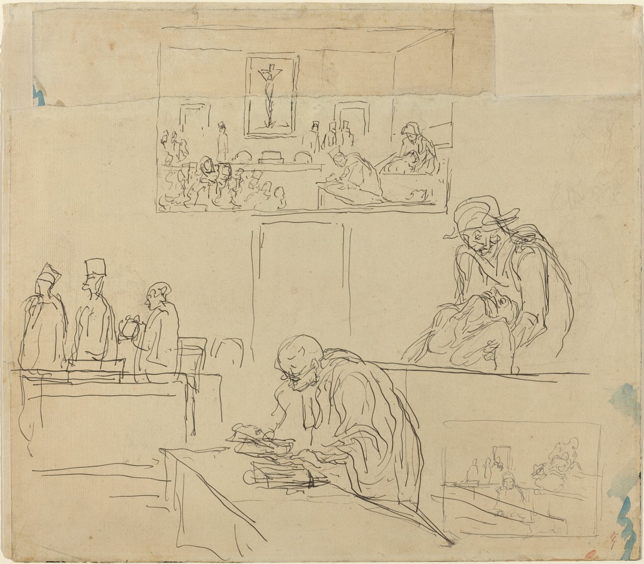 A Törvényszék jelenete (Az ítélet) alkotó: Honoré Daumier