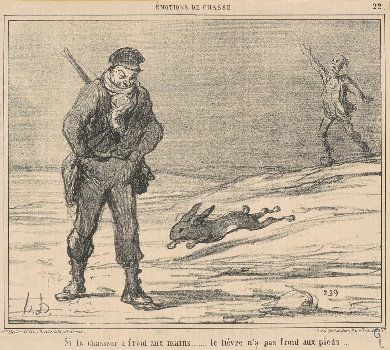 Ha a vadász fázik... a nyúl nem fázik... alkotó: Honoré Daumier