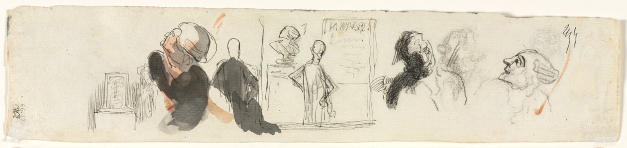 Különféle figurák vázlatai (fordítva) alkotó: Honoré Daumier