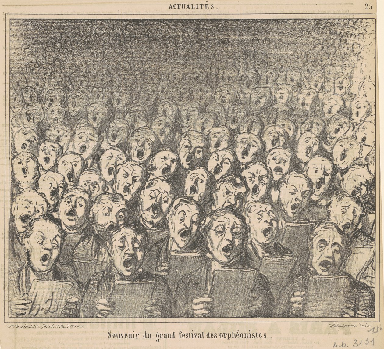 Emléktárgy az orfeonisták nagy fesztiváljáról alkotó: Honoré Daumier