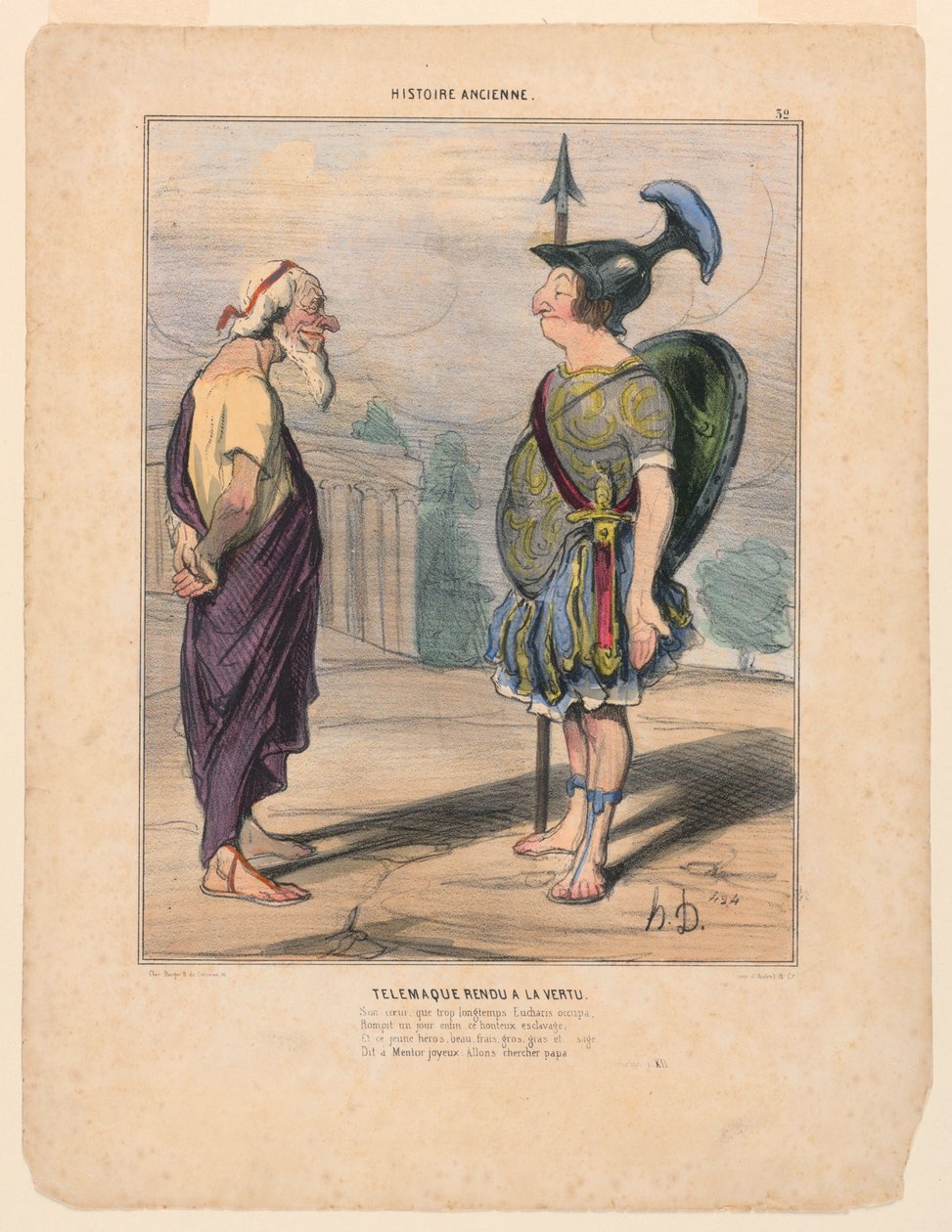 Telemachus visszatért az erényhez alkotó: Honoré Daumier