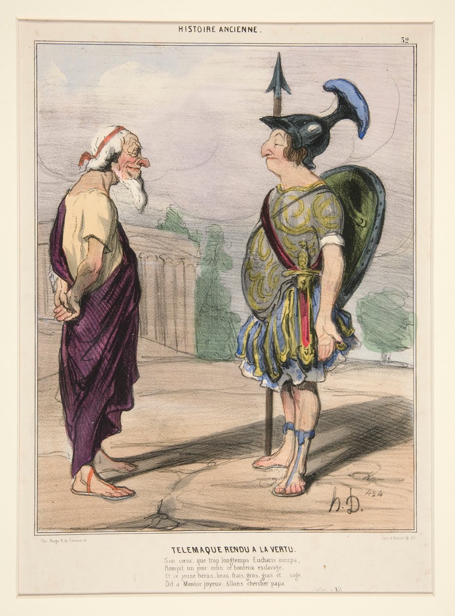 Telemachus visszatért az erényhez. A szívét, amelyet Eucharis túl sokáig foglalkoztatott alkotó: Honoré Daumier