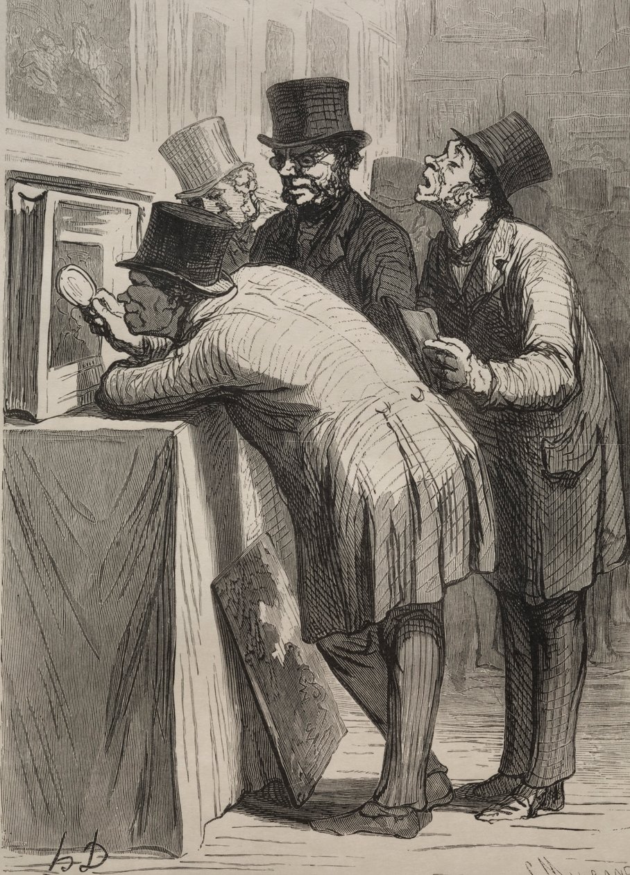 Az aukciós terem: Az amatőr. alkotó: Honoré Daumier