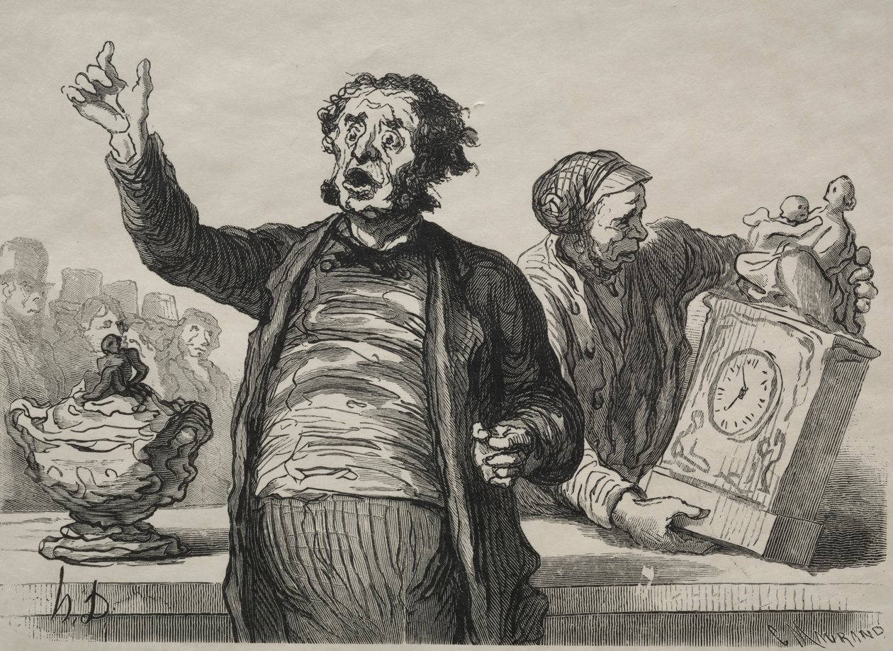 Az aukciós terem: The Town Crier. alkotó: Honoré Daumier