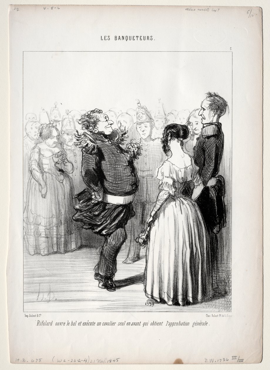The Banqueters, 5. tábla: Rifolard nyitja a labdát alkotó: Honoré Daumier