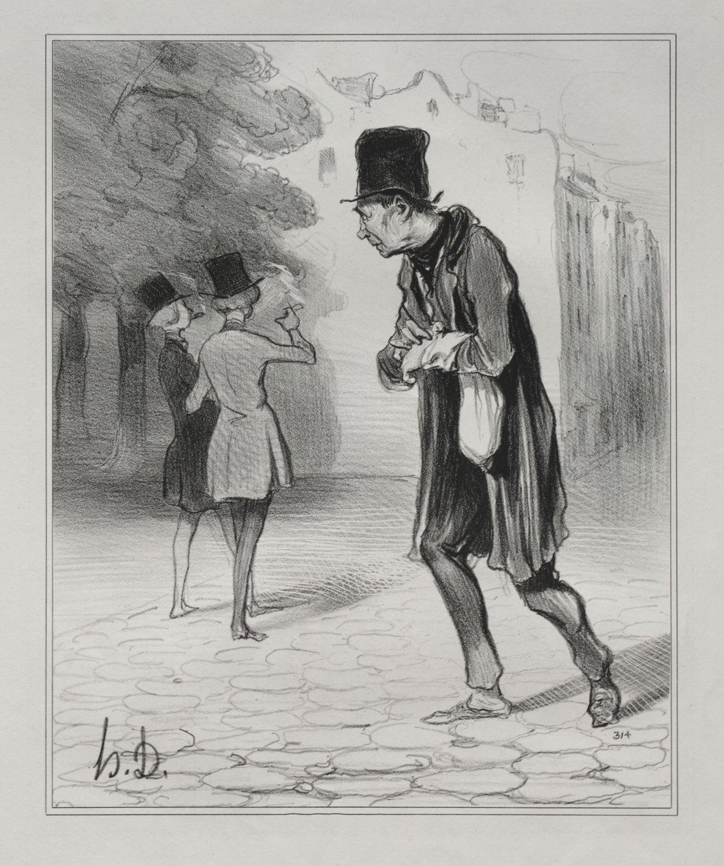 The Bohemians of Paris, 4. tábla: A szivarcsonkok gyűjtője, 1841. december 5. alkotó: Honoré Daumier