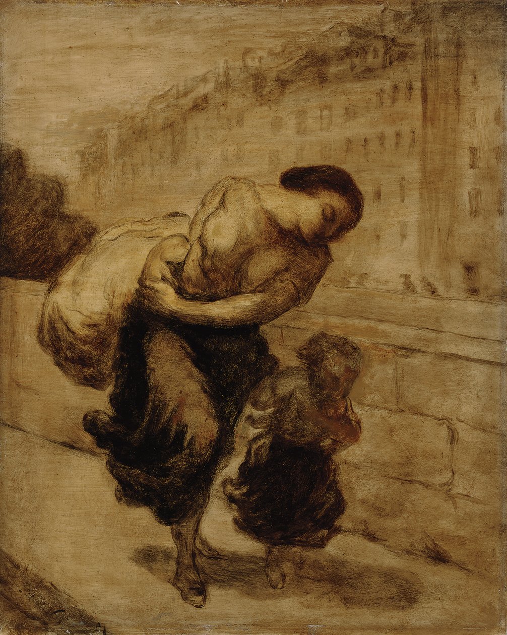 Teher; A teher, 1855-1856 körül alkotó: Honoré Daumier
