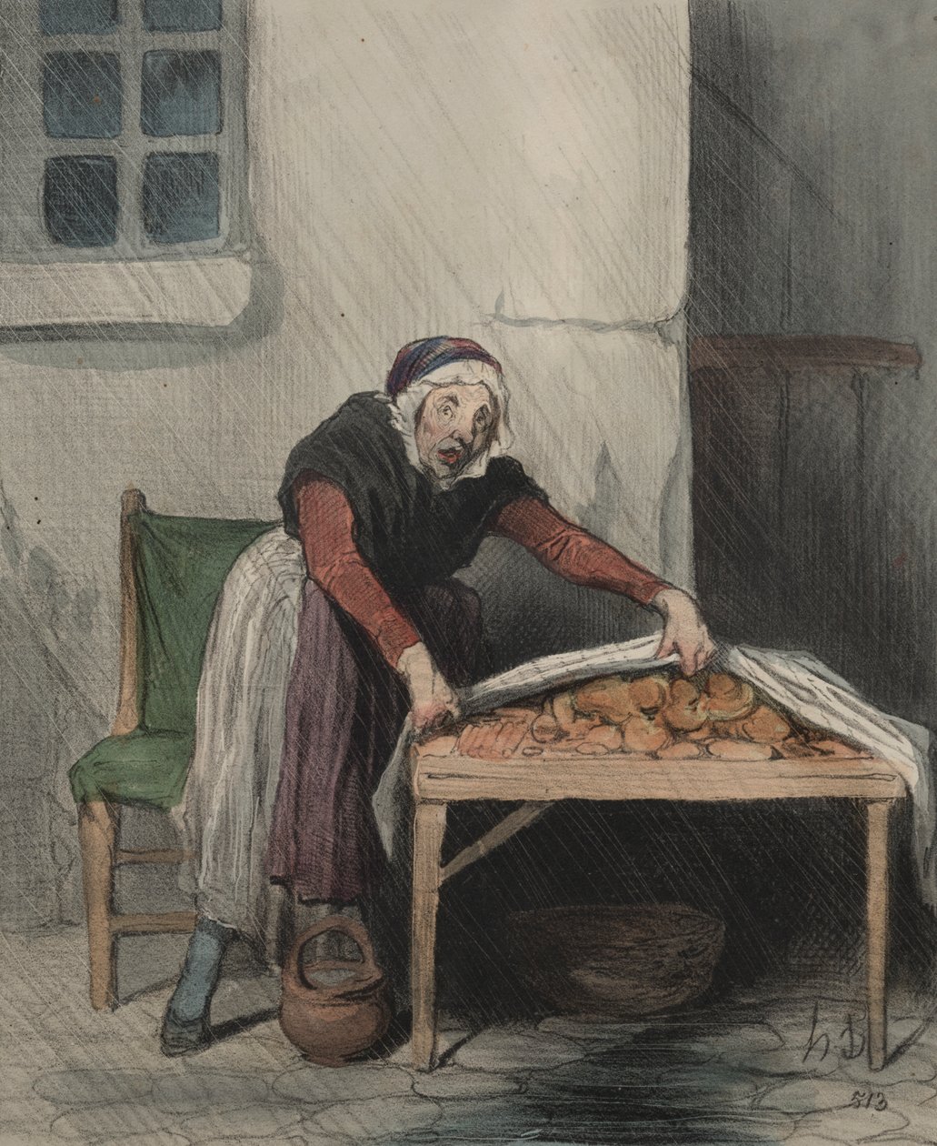 Az értelmezések fejezete, 8. tábla: Minden égés fél a hideg víztől alkotó: Honoré Daumier