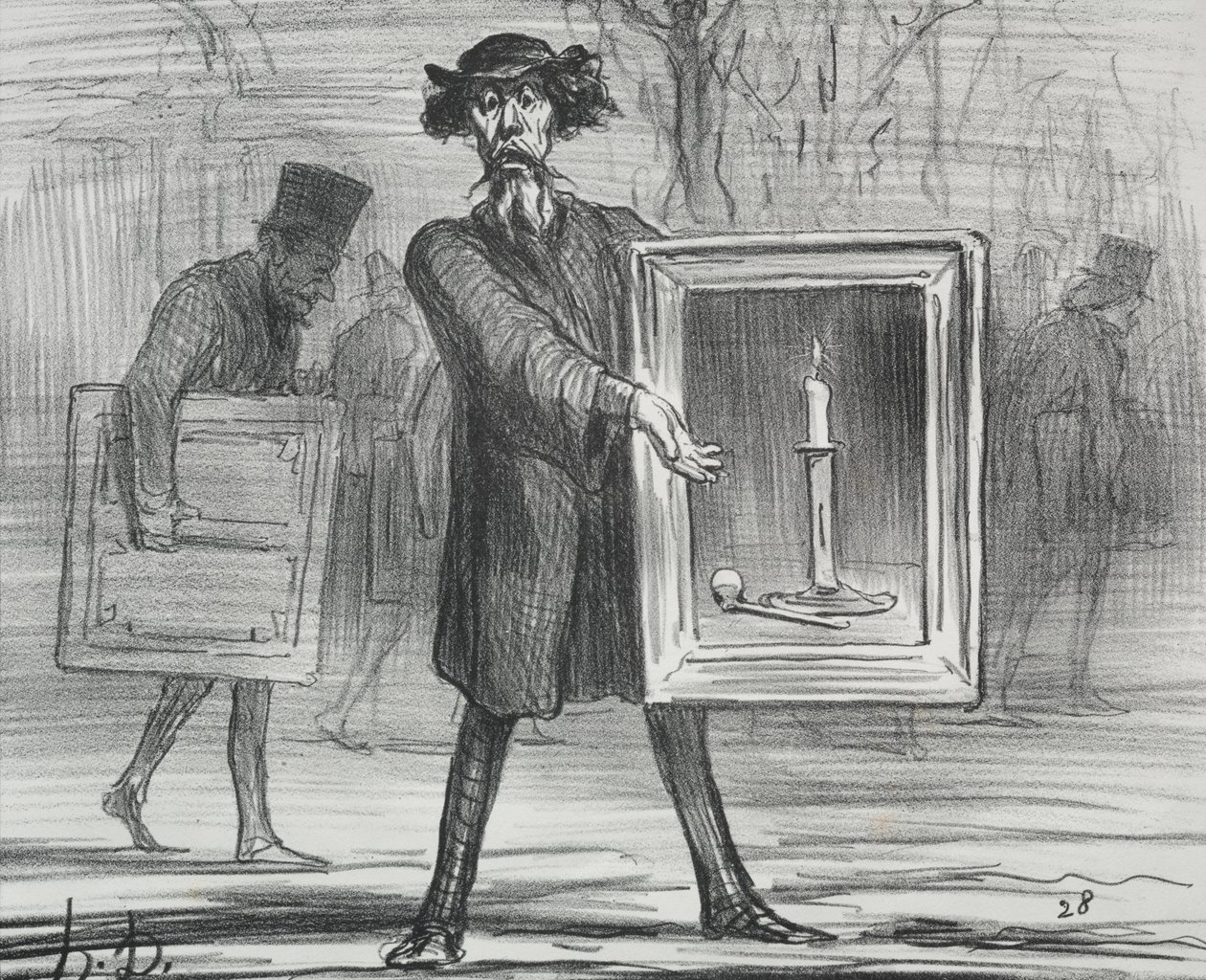 Az 1859-es kiállítás (1. tábla): Megtagadták ezt, tudatlanok! alkotó: Honoré Daumier