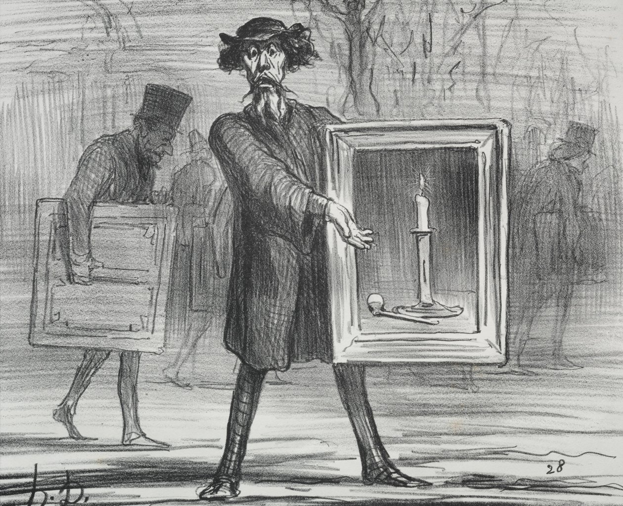 Az 1859-es kiállítás 1. tábla: Megtagadták ezt, a Tudatlanok!, 1859. alkotó: Honoré Daumier