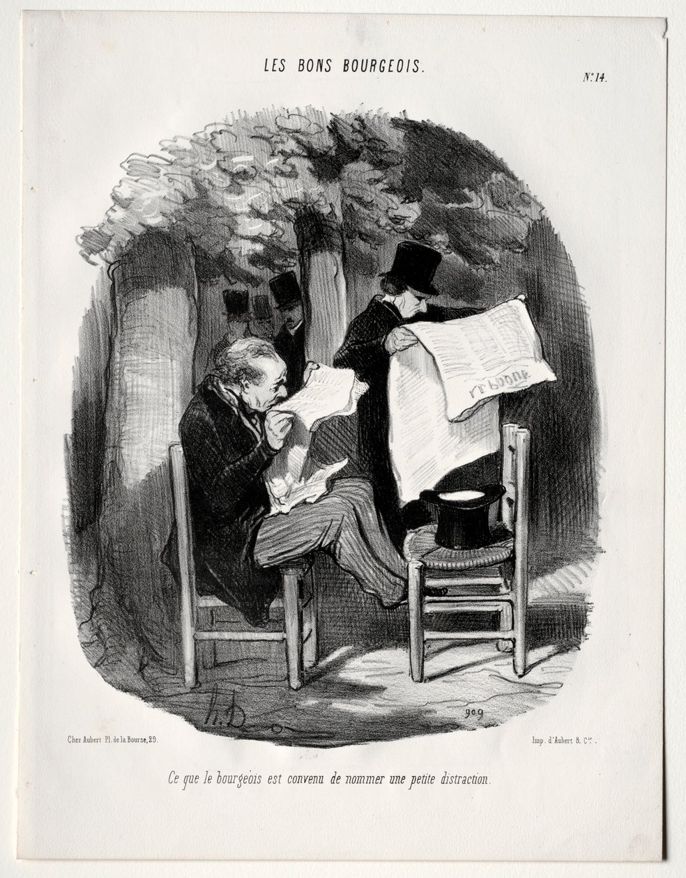 The Good Bourgeois, 14. tábla: Amit a burzsoák figyelemelvonásnak tartanak, 1846. alkotó: Honoré Daumier